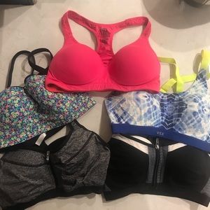 Bundle of TEN Sports Bras Lululemon VSX Forever 21